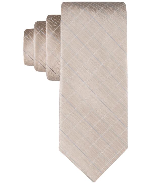 カルバンクライン メンズ アクセサリー ネクタイ Calvin Klein Men's Etched Windowpane Tie Taupe トープ
