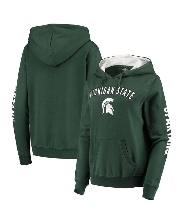 コロシアム レディース アウター パーカー・スウェット Colosseum Women's Green Michigan State Spartans Loud and Proud Pullover Hoodie Green グリーン(4)