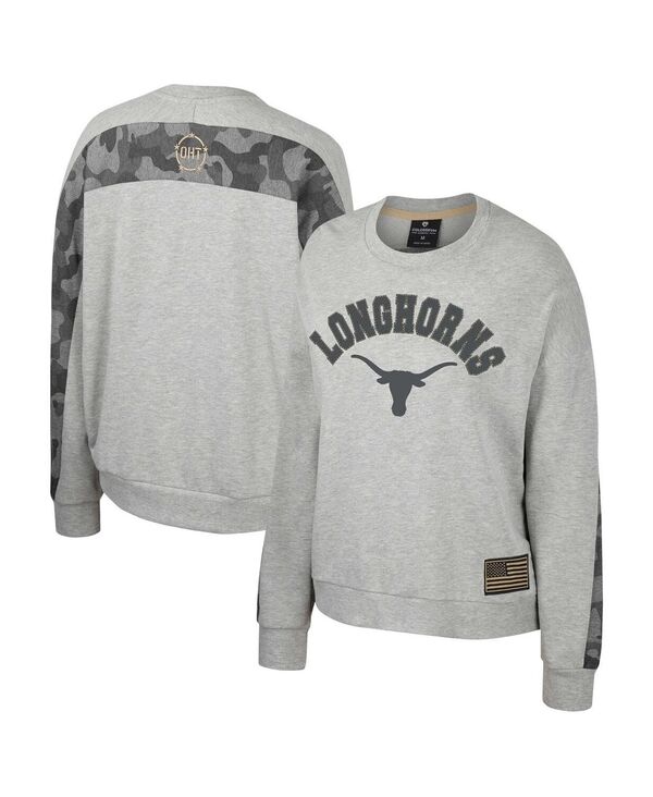 コロシアム レディース アウター パーカー・スウェット シャツ Colosseum Women's Heather Gray Texas ..