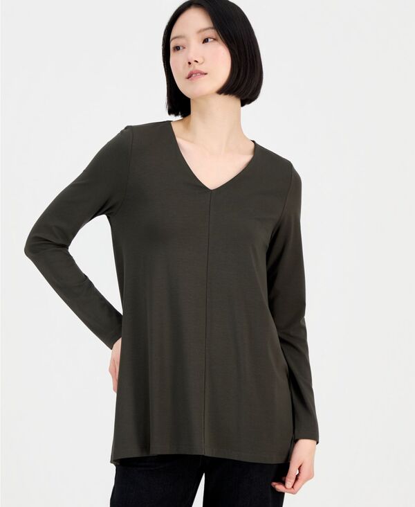 エイリーンフィッシャー レディース トップス シャツ Vネック Eileen Fisher Women's V-Neck Tunic Top..