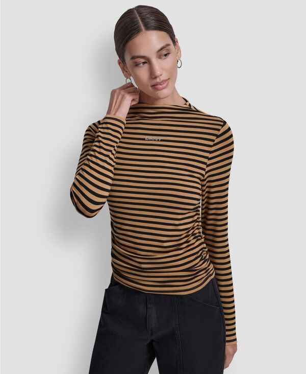 ダナキャランニューヨーク レディース トップス シャツ ハイネック ギャザー ロゴ DKNY Jeans Women'si..