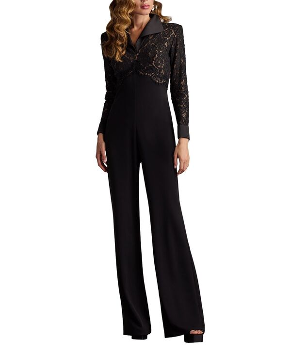 タダシショージ レディース トップス ジャンプスーツ Tadashi Shoji Women's Deacon Collar Jumpsuit Bk/nd