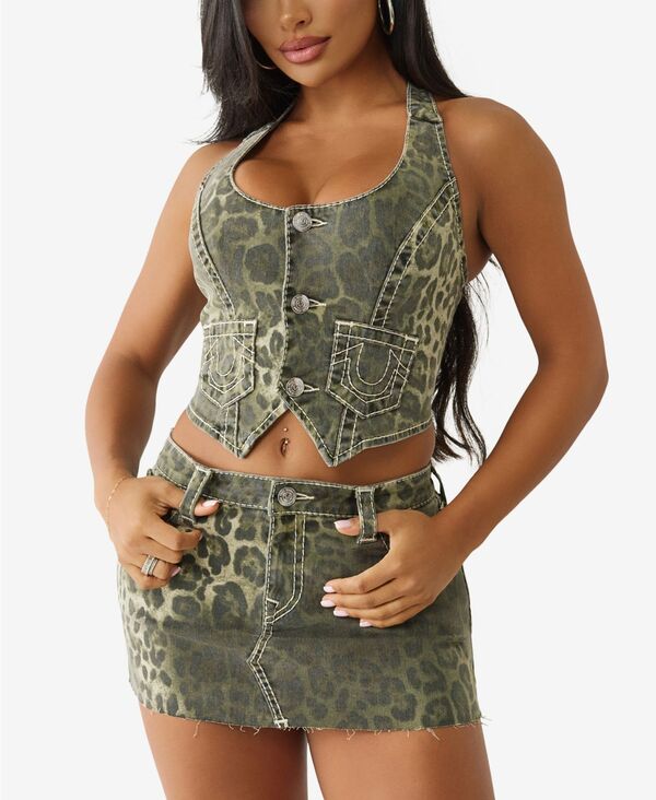 トゥルーレリジョン レディース トップス シャツ ホルター True Religion Women's Camo Big T Leopard ..