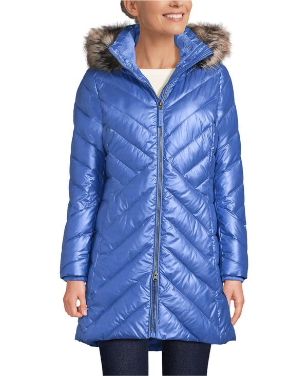 ランズエンド レディース アウター ジャケット・ブルゾン コート フリース Lands' End Women's FeatherFree Cozy Fleece Lined Winter Coat Blue shine ブルー