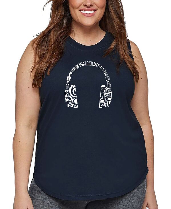 エルエーポップアート レディース トップス タンクトップラスサイズ LA Pop Art Plusize Music Note He..