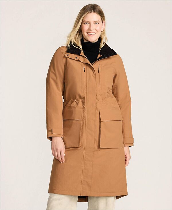 ランズエンド レディース アウター ジャケット・ブルゾン コート マキシ Lands' End Women'squall Waterproof Insulated Winter Stadiumaxi Coat Canyon camel キャメル