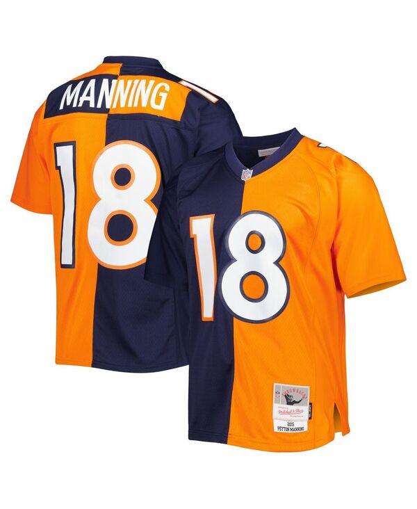 ミッチェル&ネス メンズ トップス シャツ ジャージー Mitchell & Ness Men's Peyton Manning Navy Orange Denver Broncos 2015 Split Legacy Replica Jersey Navy Orange ネイビー