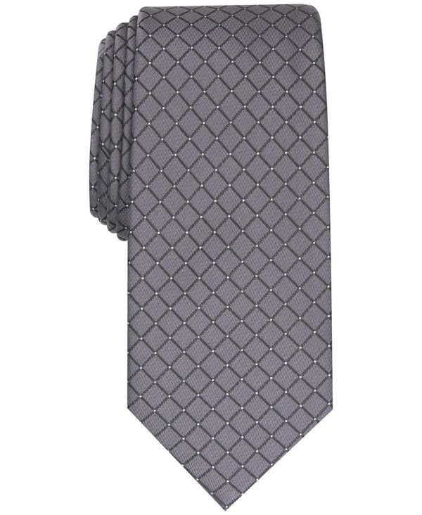 At@j Y lN^C ANZT[ Men's Malone Grid Slim Tie Charcoal