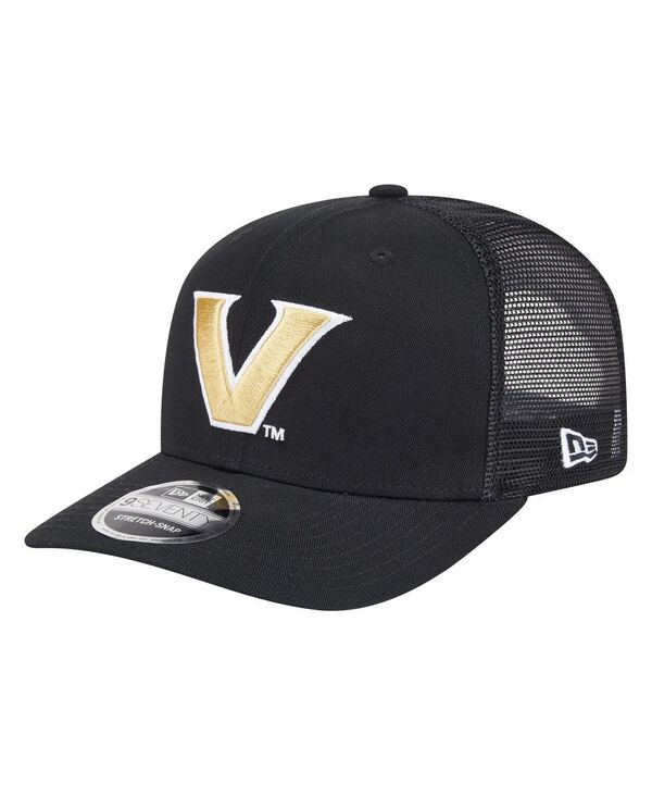 ニューエラ メンズ アクセサリー 帽子 New Era Men's Black Vanderbilt Commodores Primary 9SEVENTY Trucker Stretch-Snap Hat Black ブラック