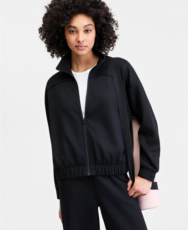 イデオロギー レディース アウター ジャケット・ブルゾン IDeology Women's Butter Soft Funnel-Neck Full-Zip Jacket Deep Black ブラック