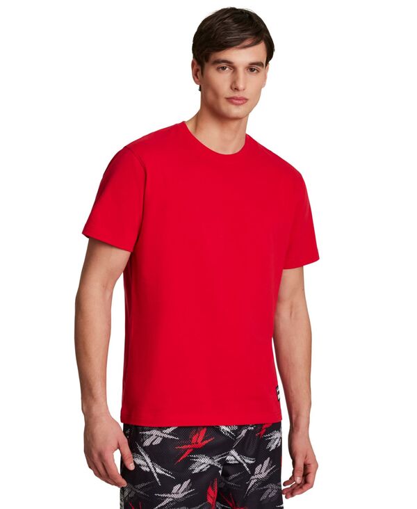 リーボック メンズ トップス Tシャツ クルーネック Reebok Men's Basketball Jock Tag Crewneck T-Shirt Vectored レッド
