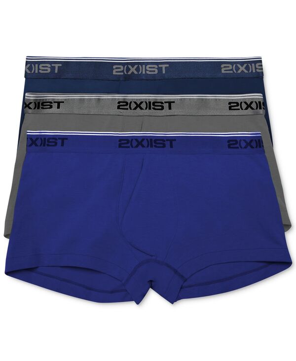 2xist - ツーイグジスト メンズ アンダーウェア ボクサーパンツ コットン 2(x)ist Men's Cotton Stretch 3 Pack No-Show Trunk Eclipse/Lead/Dazzling Blue ブルー