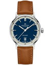 n~g Y rv ANZT[ Men's Swiss Automatic Intra-Matic Brown Leather Strap Watch 40mm Brown