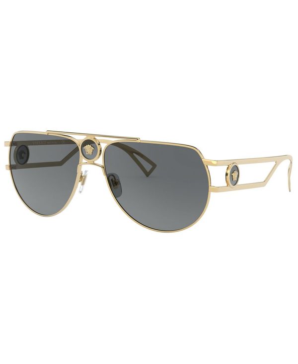 ヴェルサーチ メンズ サングラス・アイウェア アクセサリー Men's Sunglasses 0VE2225 60 GOLD/GREY