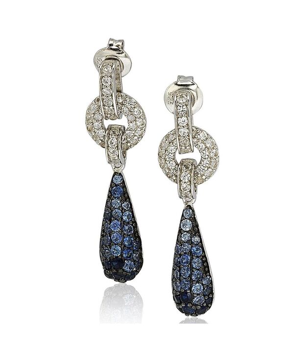 スージー レヴィアン ニューヨーク レディース アクセサリー ピアス・イヤリング Suzy Levianew York Sterling Silver White Topaz Tear Drop Danglearrings Blue sapphire ブルー