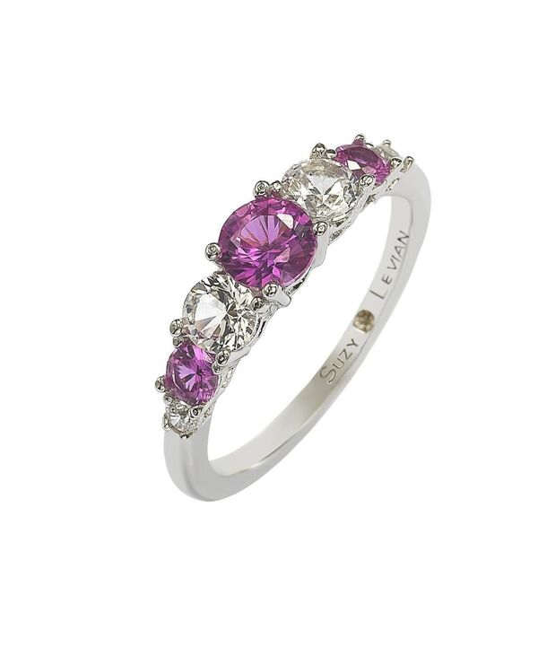 スージー レヴィアン ニューヨーク レディース アクセサリー リング Suzy Levianew York Sterling Silver Sapphire Alternating 7-Stone Ring Pink sapphire ピンク