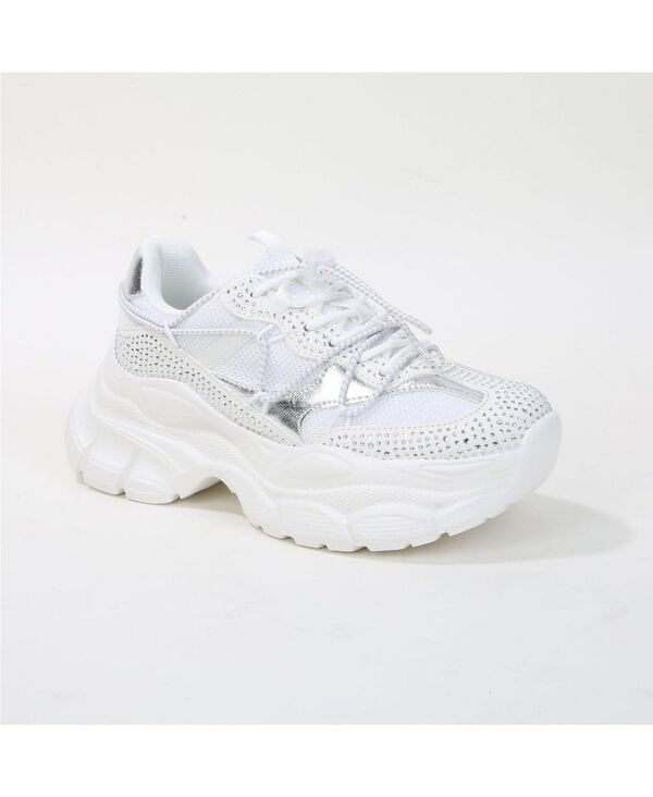 バーネス レディース シューズ スニーカー メッシュ BERNESS Rosa Rhinestone Mesh Sneakers White ホワイト