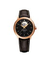 Ch EB Y rv ANZT[ Men's Swiss Automatic Maestro Brown Leather Strap Watch 39mm Black