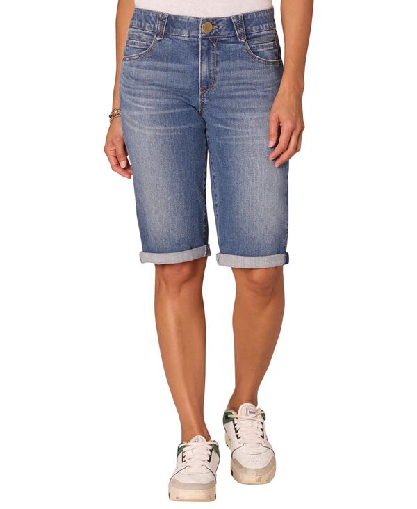 デモクラシー レディース ボトムス ハーフパンツ・ショーツ プチ ショートパンツ Democracy Petite AbSolution Mid-Rise Bermuda Shorts Mid Blue ブルー