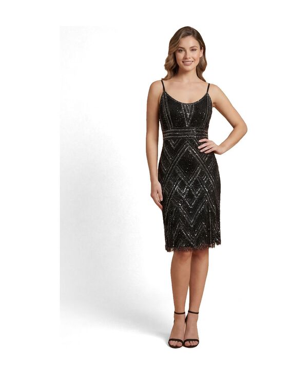ララ レディース トップス ワンピース Lara Women's Beaded Flounce Dress Black gunmetal ブラック