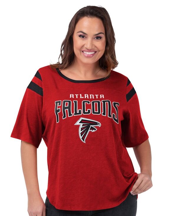 ジースリー フォーハー バイ カール バンクス レディース トップス Tシャツ プラスサイズ G-III 4Her by Carl Banks Women's Red Atlanta Falcons Plusize Linebacker T-Shirt Red レッド