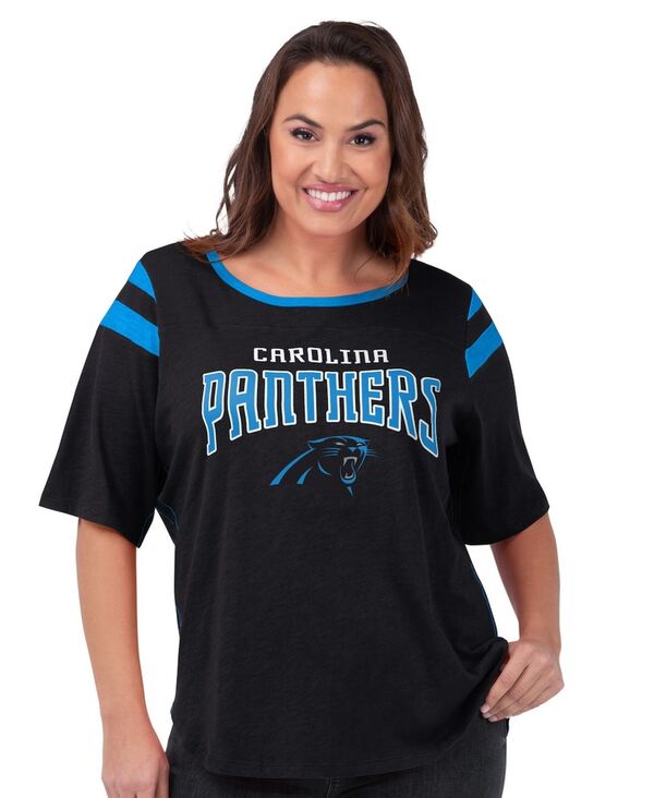 ジースリー フォーハー バイ カール バンクス レディース トップス Tシャツ プラスサイズ G-III 4Her by Carl Banks Women's Black Carolina Panthers Plusize Linebacker T-Shirt Black ブラック