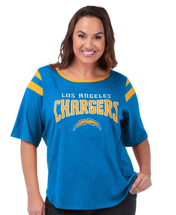ジースリー フォーハー バイ カール バンクス レディース トップス Tシャツ プラスサイズ G-III 4Her by Carl Banks Women's Light Blue Los Angeles Chargers Plusize Linebacker T-Shirt Light Blue ブルー