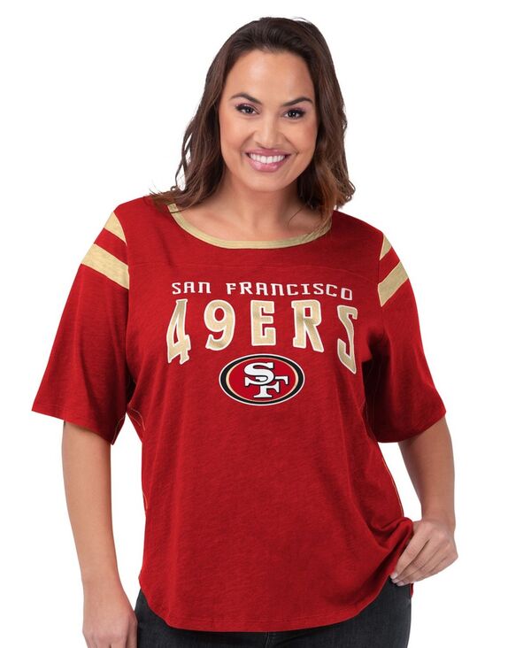 ジースリー フォーハー バイ カール バンクス レディース トップス Tシャツ プラスサイズ G-III 4Her by Carl Banks Women's Red San Francisco 49ers Plusize Linebacker T-Shirt Red レッド