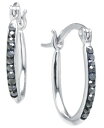 ジャーニ ベルニーニ レディース ピアス・イヤリング アクセサリー Crystal Oval Hoop Earrings in Sterling Silver. Available in Clear Gray or Blue GRAY