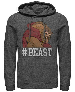 ディズニー メンズ パーカー・スウェット アウター Men's Beauty the Beast Hashtag Beast Pullover Hoodie Dark Gray