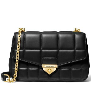 マイケルコース レディース ショルダーバッグ バッグ Soho Quilted Leather Shoulder Bag Black/Gold