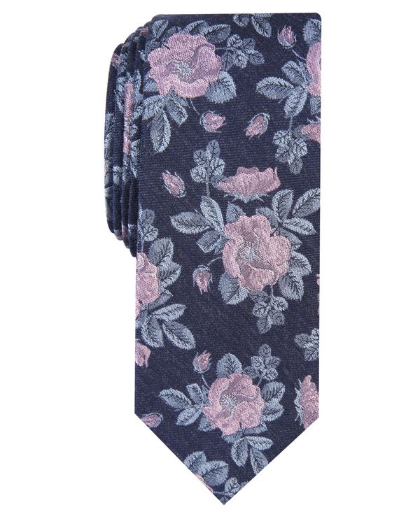 o[X[ Y lN^C ANZT[ Men's Fairmont Skinny Floral Tie Navy