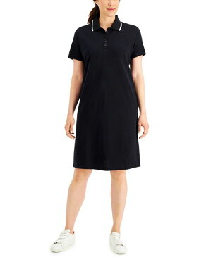 ケレンスコット レディース ワンピース トップス Petite Polo Shirt Dress Deep Black