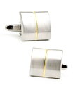 JtNX Y JtX{^ ANZT[ Divided Two Tone Square Cufflinks Silver