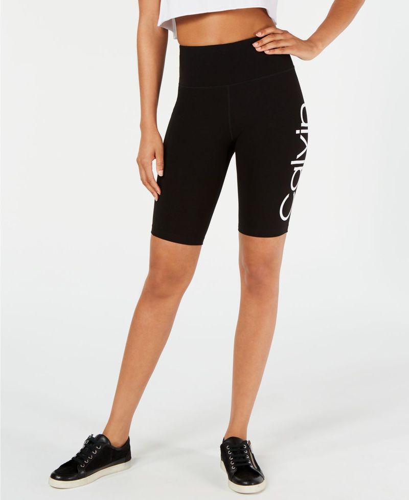 カルバンクライン レディース ハーフパンツ・ショーツ ボトムス Logo High-Waist Bike Shorts Black