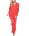 ホワイトマーク レディース ナイトウェア アンダーウェア Women's Pajama Set 2 Piece Red