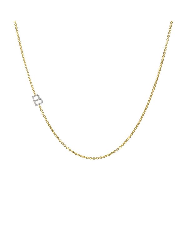 ]Gt fB[X lbNXE`[J[Ey_ggbv ANZT[ Diamond Asymmetrical Initial 14K Yellow Gold Necklace Gold-B