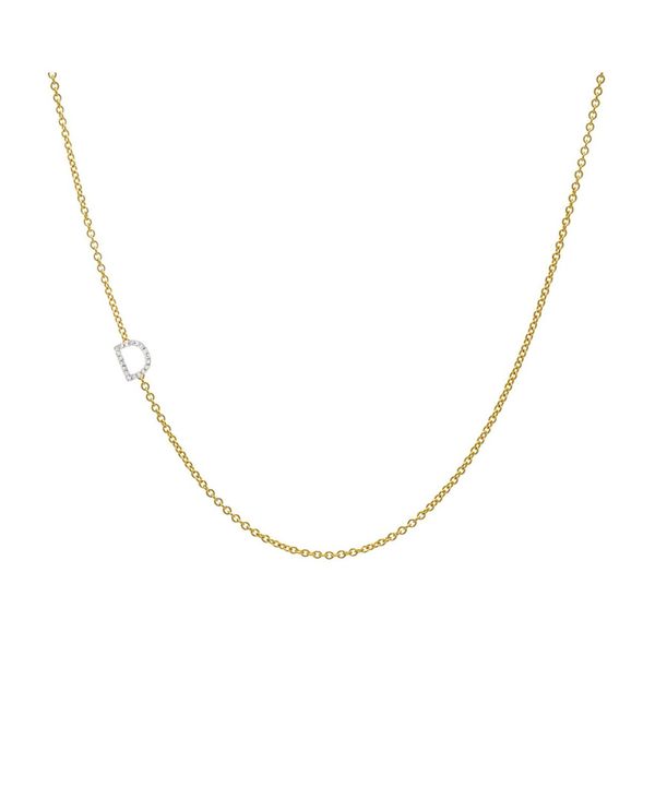 ]Gt fB[X lbNXE`[J[Ey_ggbv ANZT[ Diamond Asymmetrical Initial 14K Yellow Gold Necklace Gold-D