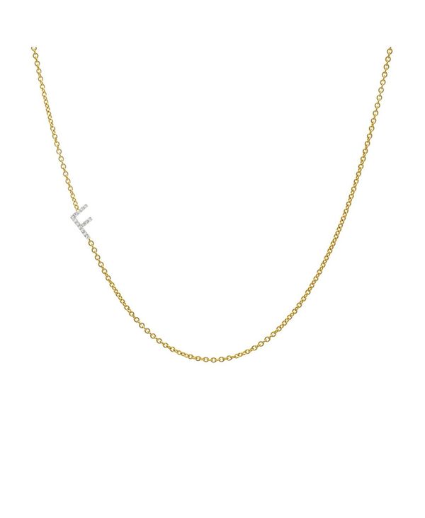 ]Gt fB[X lbNXE`[J[Ey_ggbv ANZT[ Diamond Asymmetrical Initial 14K Yellow Gold Necklace Gold-F