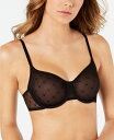 ダナ・キャラン ダナ キャラン ニューヨーク レディース ブラジャー アンダーウェア Women's Monogram Mesh Unlined Demi Bra DK4039 Black