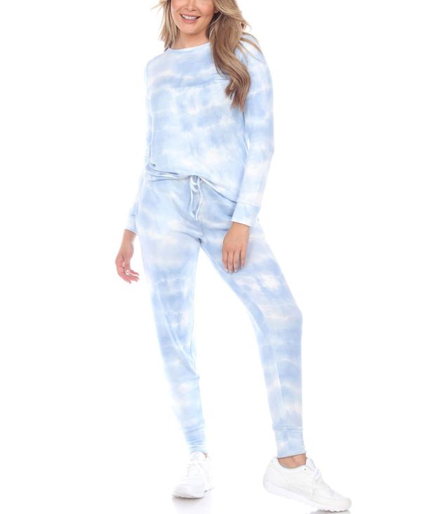 楽天ReVida 楽天市場店ホワイトマーク レディース ナイトウェア アンダーウェア Women's 2pc Loungewear Set Blue