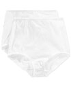 バリ レディース パンツ アンダーウェア Women's Light Tummy-Control Cotton 2-Pack Brief Underwear X037 White/White(4)
