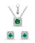 ジャーニ ベルニーニ レディース ピアス・イヤリング アクセサリー Created Green Quartz and Cubic Zirconia Halo Square Pendant and Earring Set 3 Piece Sterling Silver Green