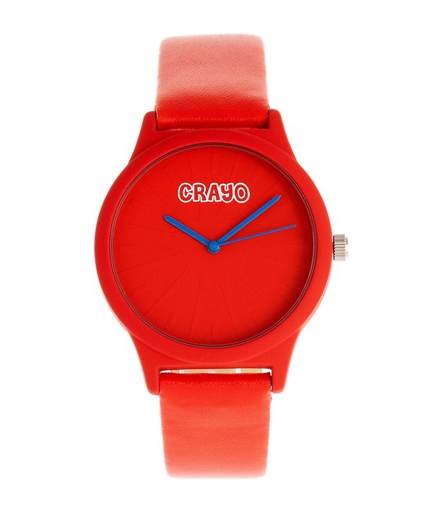 クラヨ レディース 腕時計 アクセサリー Unisex Splat Red Leatherette Strap Watch 38mm Red