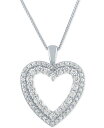 tH[Go[ OE _CY fB[X lbNXE`[J[Ey_ggbv ANZT[ Lab-Created Diamond Heart Pendant Necklace (3/4 ct. t.w.) in Sterling Silver 16 + 2 extender Sterling Silver