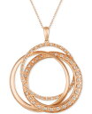 ル ヴァン レディース ネックレス・チョーカー・ペンダントトップ アクセサリー Strawberry & Nude Diamond Interlocking Rings 18 Pendant Necklace (1 ct. t.w.) in 14k Rose Yellow or White Gold Rose Gold(4)