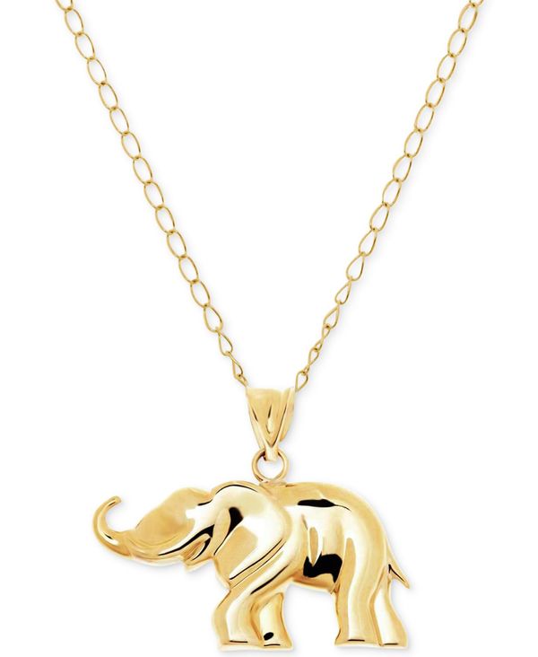 C^A S[h fB[X lbNXE`[J[Ey_ggbv ANZT[ Elephant Pendant Necklace in 10k Gold Yellow Gold