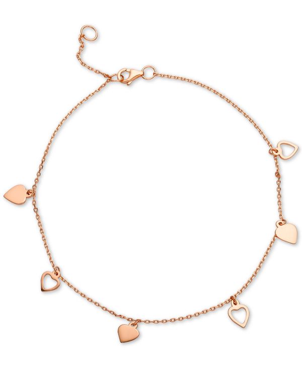 W[j xj[j fB[X uXbgEoOEANbg ANZT[ Heart Charm Ankle Bracelet in 18k Rose Gold-Plated Sterling Silver Rose Gold