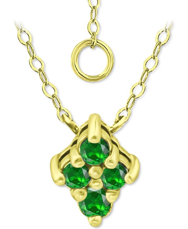 W[j xj[j fB[X lbNXE`[J[Ey_ggbv ANZT[ Lab-Created Green Quartz Cluster Pendant Necklace 16 + 2 extender Gold