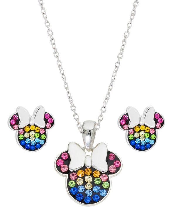 ディズニー レディース ネックレス・チョーカー・ペンダントトップ アクセサリー Children's 2-Pc. Set Crystal Multicolor Minnie Mouse Pendant Necklace and Stud Earrings in Sterling Silver Multi